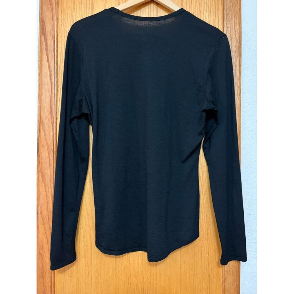 Segments 100% Merino Wool Black Long Sleeve Crew Neck Top Base layer Shirt Med - Picture 4 of 4